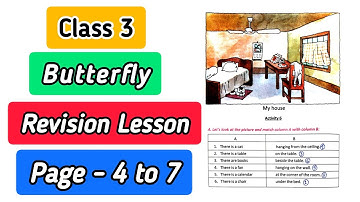 Class 3 English Butterfly Page 4 5 6 7 |Class 3 Revision Lesson Activity 6 7 8 9 10(a) |Page 4 to 7