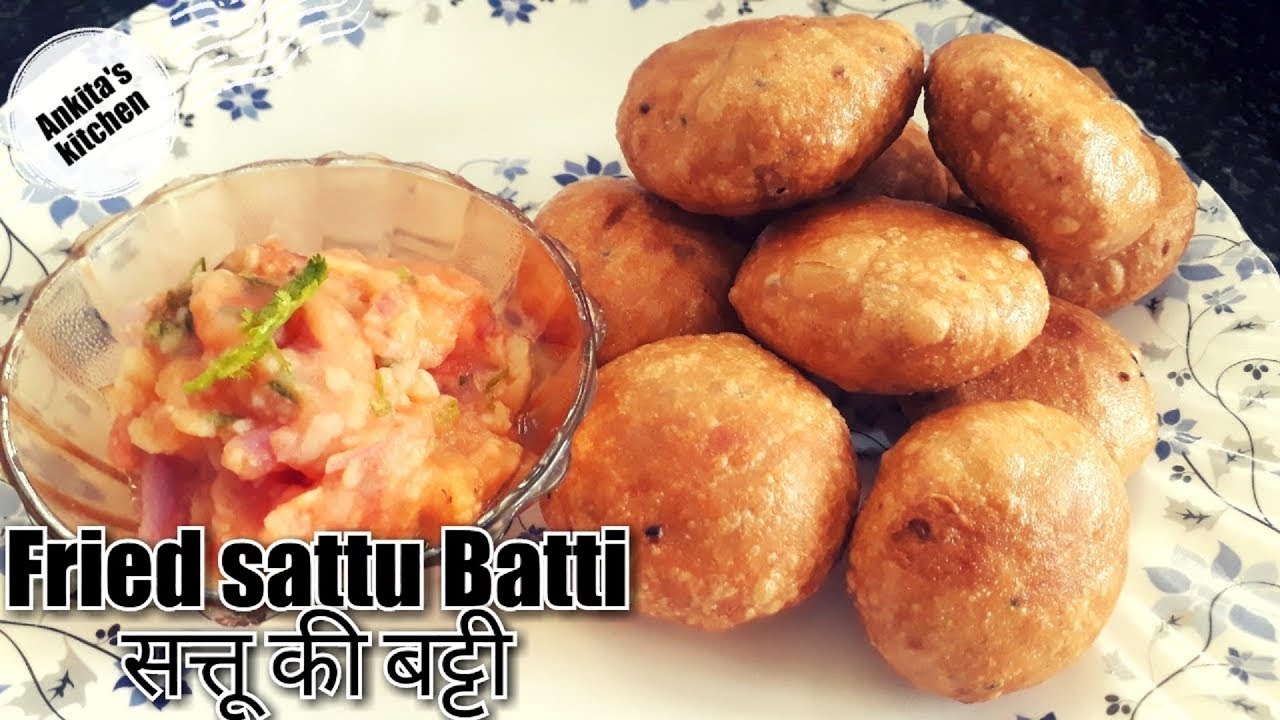 litti chokha. Fried sattu batti by Ankita