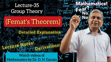 Group Theory, Lec.- 35(Fermat
