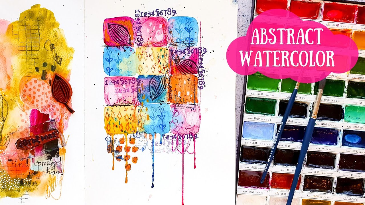 Abstract Watercolor Art Journal Page - YouTube
