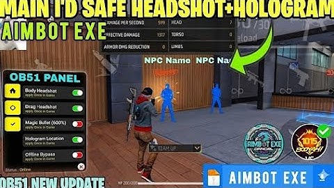 OB51 Body Headshot pannel + Hologram hack🎯MIUI Drage 99% hs ||🔥Metadata npc name + headshot pannel