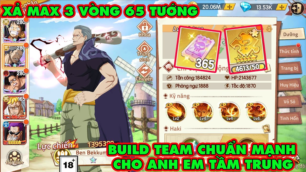 Haki Huyền Thoại - Xả Max 3 Vòng 65 Tướng Test Nhân Phẩm..Build Nốt Bộ 3 Mạnh Nhất Meta Hiện Tại