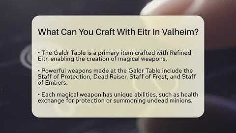 What Can You Craft With Eitr In Valheim? - Video Gamers Vault