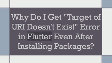 Why Do I Get "Target of URI Doesn