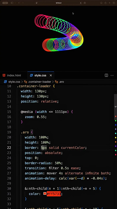 Colorful Circle Loader Animation Using HTML & CSS 🔄🎨 #coding  #programming  #css #animation
