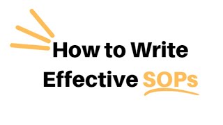How to write effective SOPs : Importance and Best Practices
