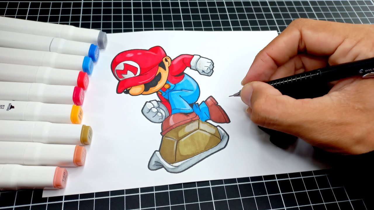 como DESENHAR o SUPER MÁRIO BROS - HOW TO DRAW SUPER MÁRIO BROS - YouTube
