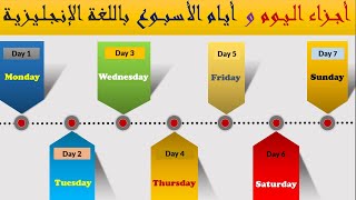 أيام الأسبوع وأجزاء اليوم بالإنجليزية days of the week 15 الدرس