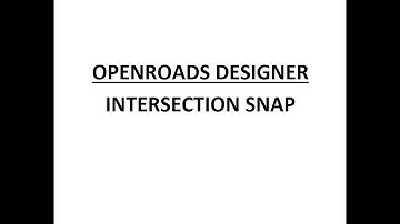 ORD - MicroStation - 5.7 - Intersection Snap