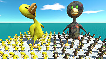 Rainbow Friends Yellow vs Mutant Zombie Itself - Animal Revolt Battle Simulator