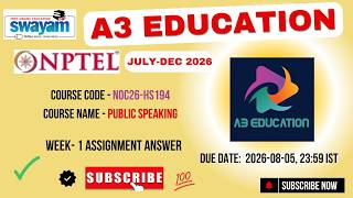NPTEL Public Speaking Week 1 Assignment Answers | noc26-hs194 | IIT Roorkee