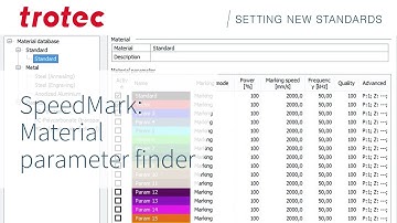 SpeedMark Tutorial: Material parameter finder | Trotec Laser
