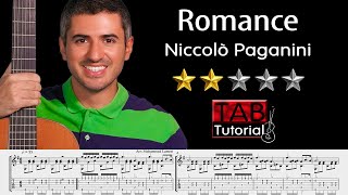 Romance by Niccolò Paganini (Love Theme) | Classical Guitar Tutorial + Sheet & Tab