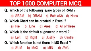 Part -3 | Top 1000 Computer Fundamental MCQ | computer fundamental mcq questions and answers