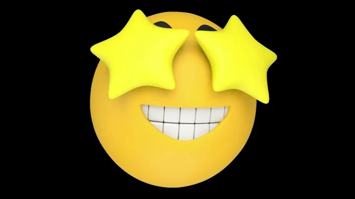 Smirking Face With Starry Eyes | 4K Emoji Sticker | No Copyright | Motion Graphics | Stock Footage