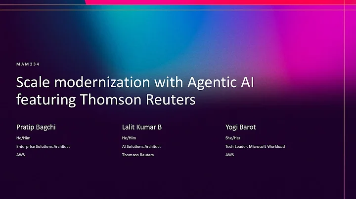 AWS re:Invent 2025 - Scale modernization with agentic AI featuring Thomson Reuters (MAM334)
