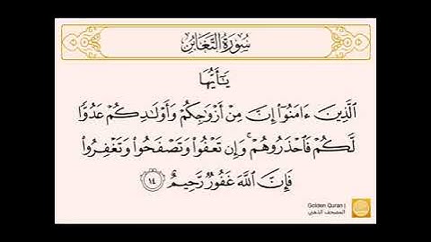 سورة التغابن من الآية  (١٠) إلى الآية (١٨)  للشيخ الحصري
