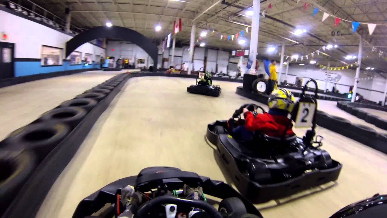 Racing At Maine Indoor Karting Track 1 2013 Youtube