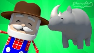 Old Macdonald Had A Farm Rhinoceros Nursery Rhymes Baby Songs 4K