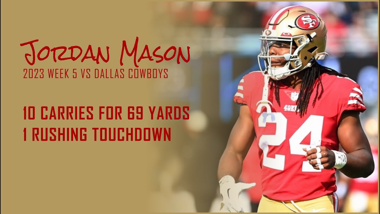 Jordan Mason Every Run and Target vs Dallas Cowboys 2023 Week 5 Fantasy Football Film YouTube