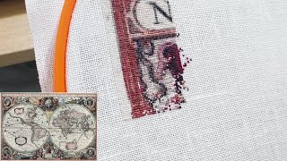 Flosstube 234 Stitch With Me: World Map - ZAnna Cross Stitch - Part 2 | Full Coverage February