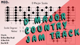 Guitar Backing Track Jam - Country Style in D Major