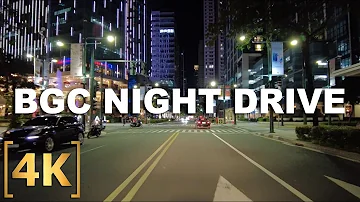 A Relaxing Weekend Night Drive in BGC | 4K | Taguig City, Philippines