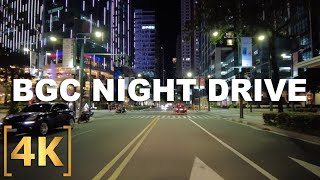 A Relaxing Weekend Night Drive in BGC | 4K | Taguig City, Philippines