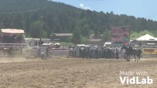 Josh Peek steer wrestling; 4.1 won 1st