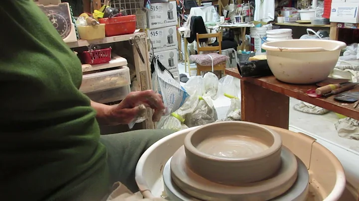 Throwing a platter with recycled clay