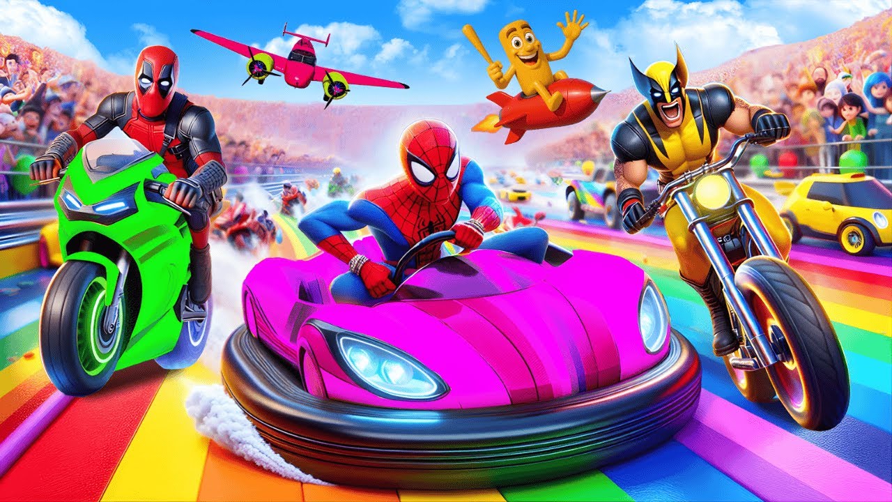 GTA V Plus Spider man super stunt car racing challenge Homem aranha de Helicóptero