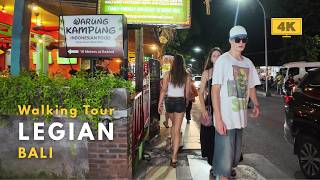 Jalan-jalan Malam di Legian Bali 2026 | Setelah Matahari Terbenam di Pantai Legian, Garlic Lane & Padma Street | 4K 60FPS