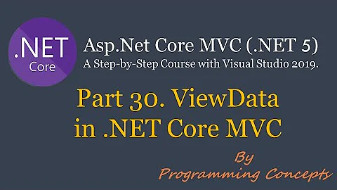 Part 30. ViewData in .NET Core MVC. |  Pass data from Controller To View To Layout | AspNetCoreMVC