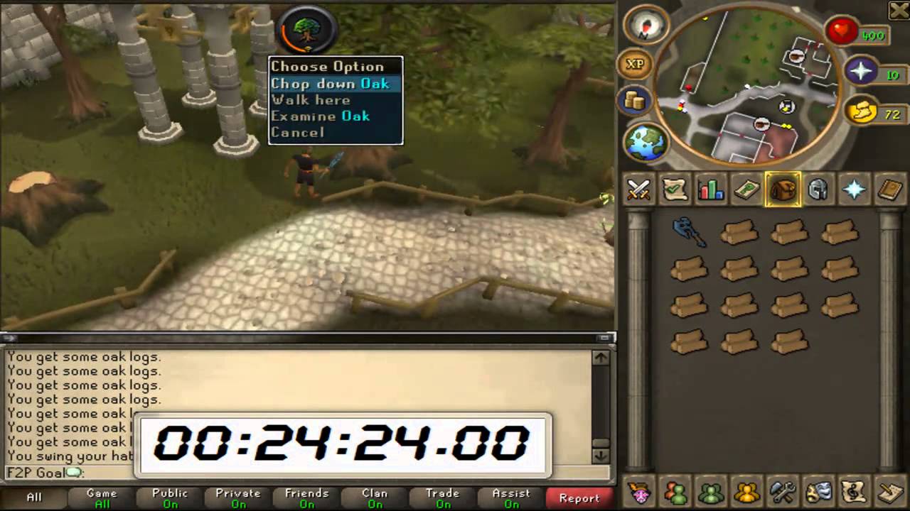 F2P Goal l Speed Skilling - Woodcutting Oak Logs