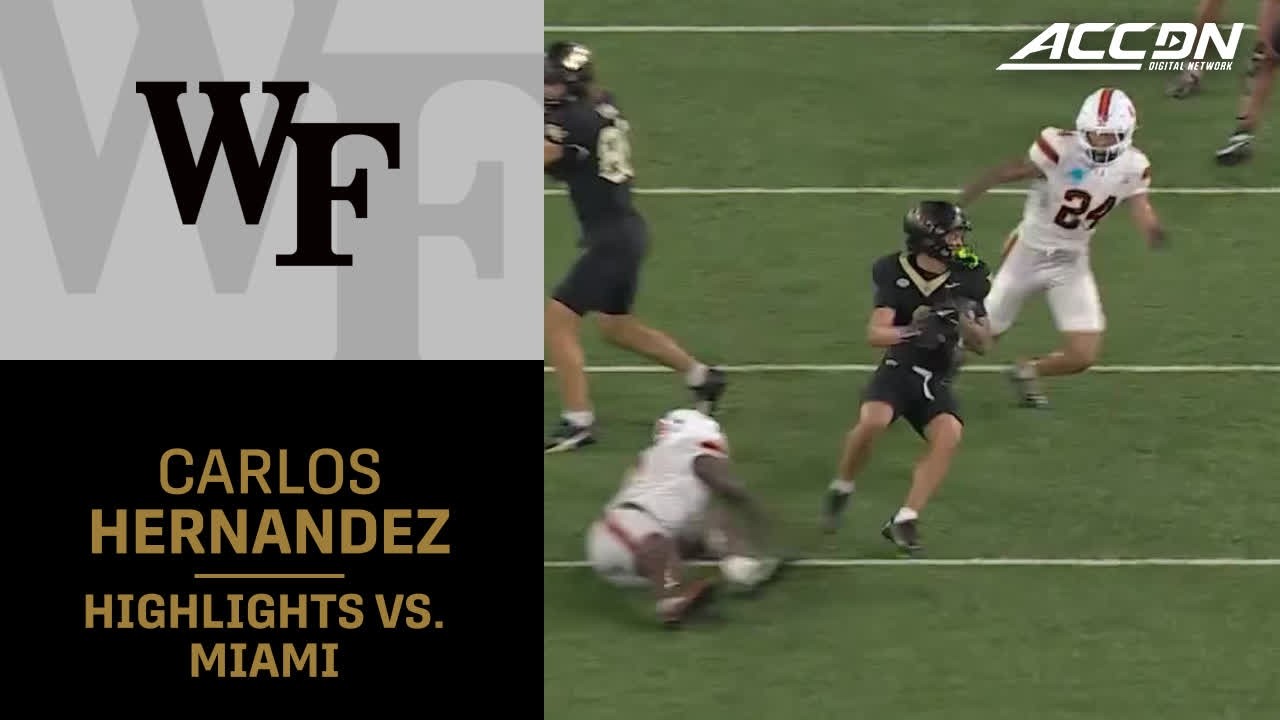 Wake Forest WR Carlos Hernandez Highlights vs. Miami