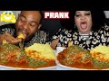 I added too much pepper in my wifes soup prank okra soup and fufu  african food eating mukprank