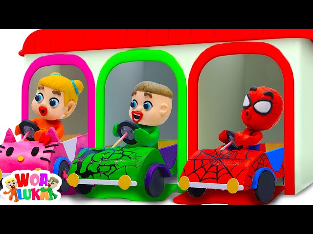 Luka And Spiderman Have Fun With Superhero Car Collection - Good Manners For Kids - WOA Luka Channel class=