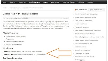 Google Map With FancyBox popup WordPress Plugin
