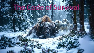 The Ballad of Winter: A Wolf and a Bison on the Edge❄️🐺🐃#WolfVsBison#wildlife #animals #wolf #winter