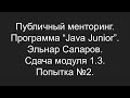 Публичный менторинг. Эльнар Сапаров. Сдача модуля 1.3. Попытка №2.