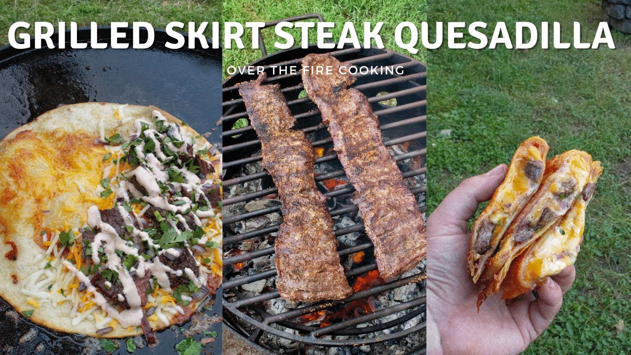 Grilled Skirt Steak Quesadilla Recipe | Over The Fire Cooking #shorts