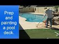 Painting pool deck. Painting pool deck.