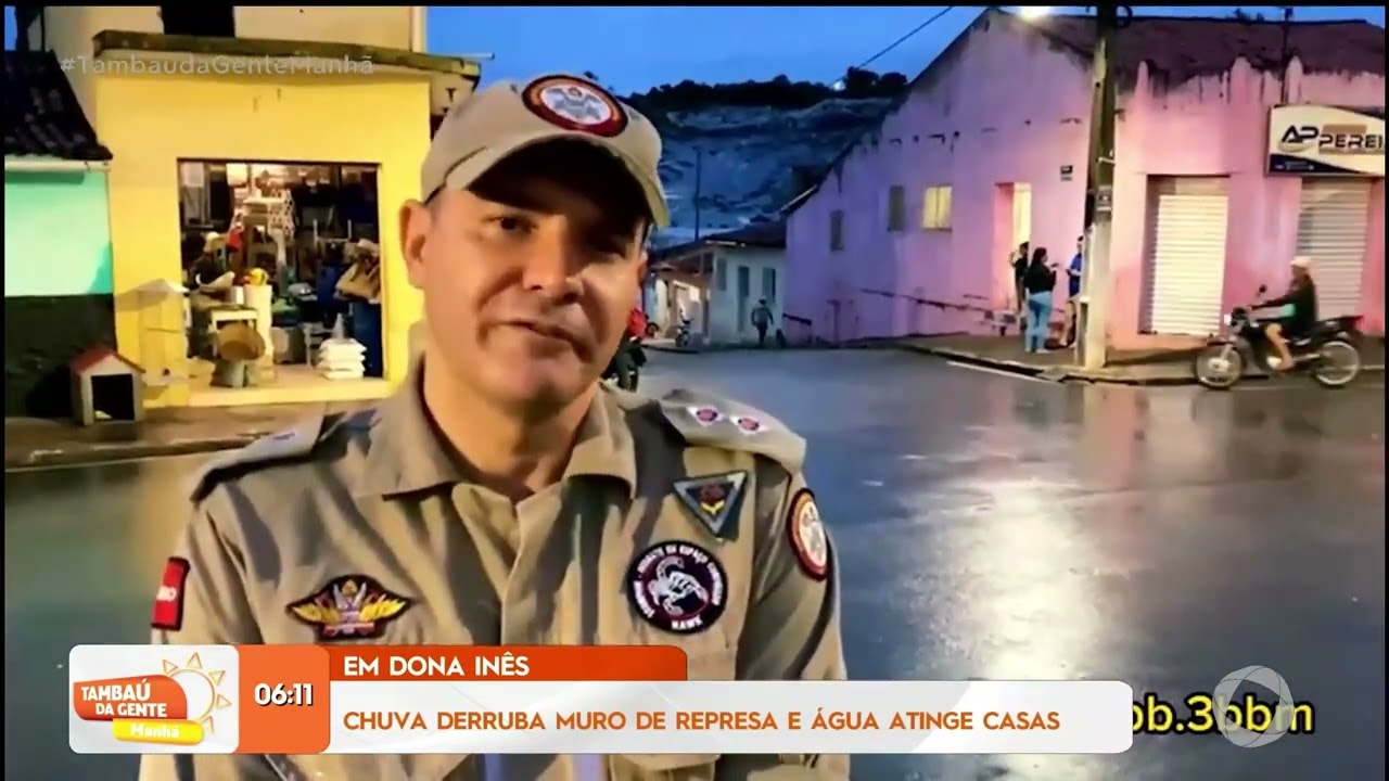 Em Dona Inês: chuva derruba muro de represa e água atinge casas - Tambaú da Gente Manhã