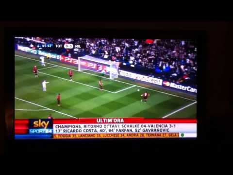 Totthenam Milan 0-0  Sky Calcio' HQ - Ampia Sintesi - Full Match Highlights - 09-03-2011