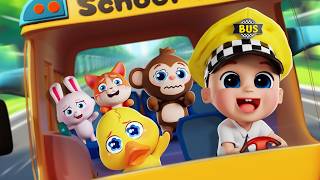 Wheels On The Bus With Animals Safety On The Bus Kids Songs Bibiberry Nursery Rhymes