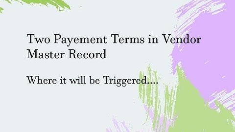 Two Different payment terms for one vendor