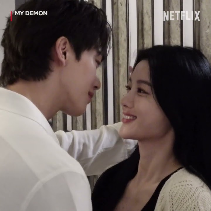 Behind the scenes of #SongKang and #KimYoujung's kiss in #MyDemon #Netflix