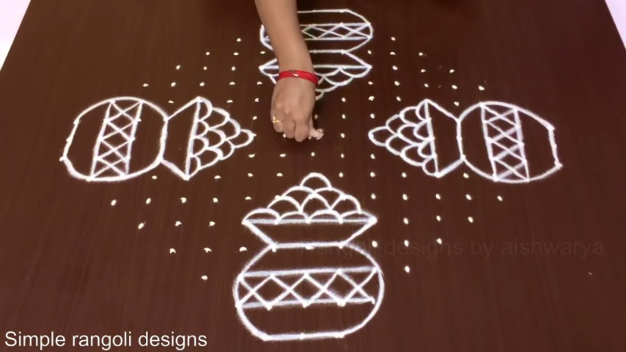 Pongal Paanai Design 17 To 3 Dots Pongal Paanai Kolam Rangoli Designs Kundalu Muggulu Youtube