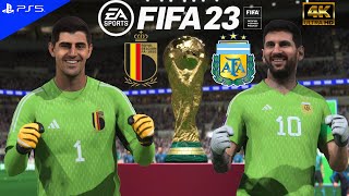 COURTOIS vs MESSI, Who is better goalkeeper? BELGIUM vs ARGENTINA, FIFA 23, PS5, 4K