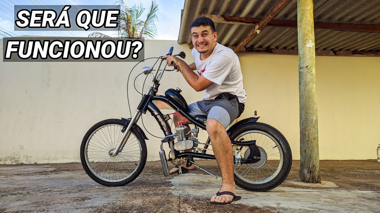 PRIMEIRA PARTIDA DA MINHA BIKE CHOPPER MOTORIZADA!